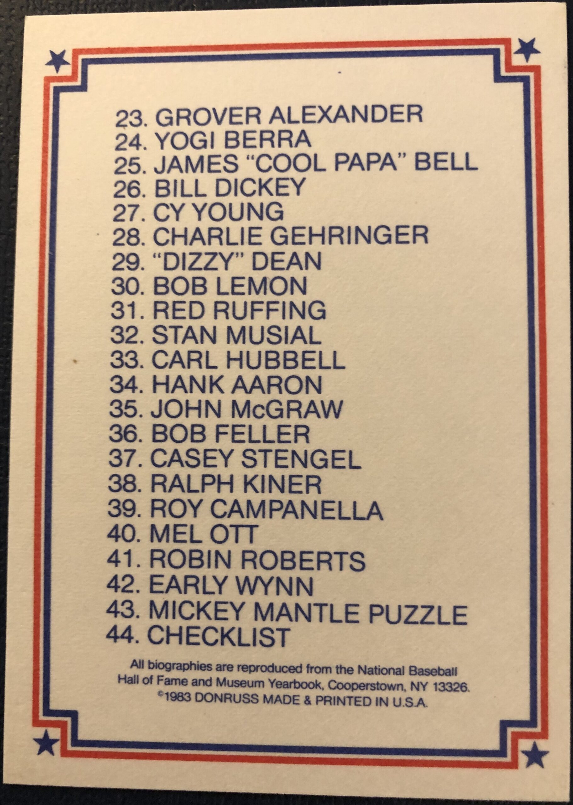 1983 Donruss Hall Of Fame Heroes Set Review And Checklist WaxPackHero