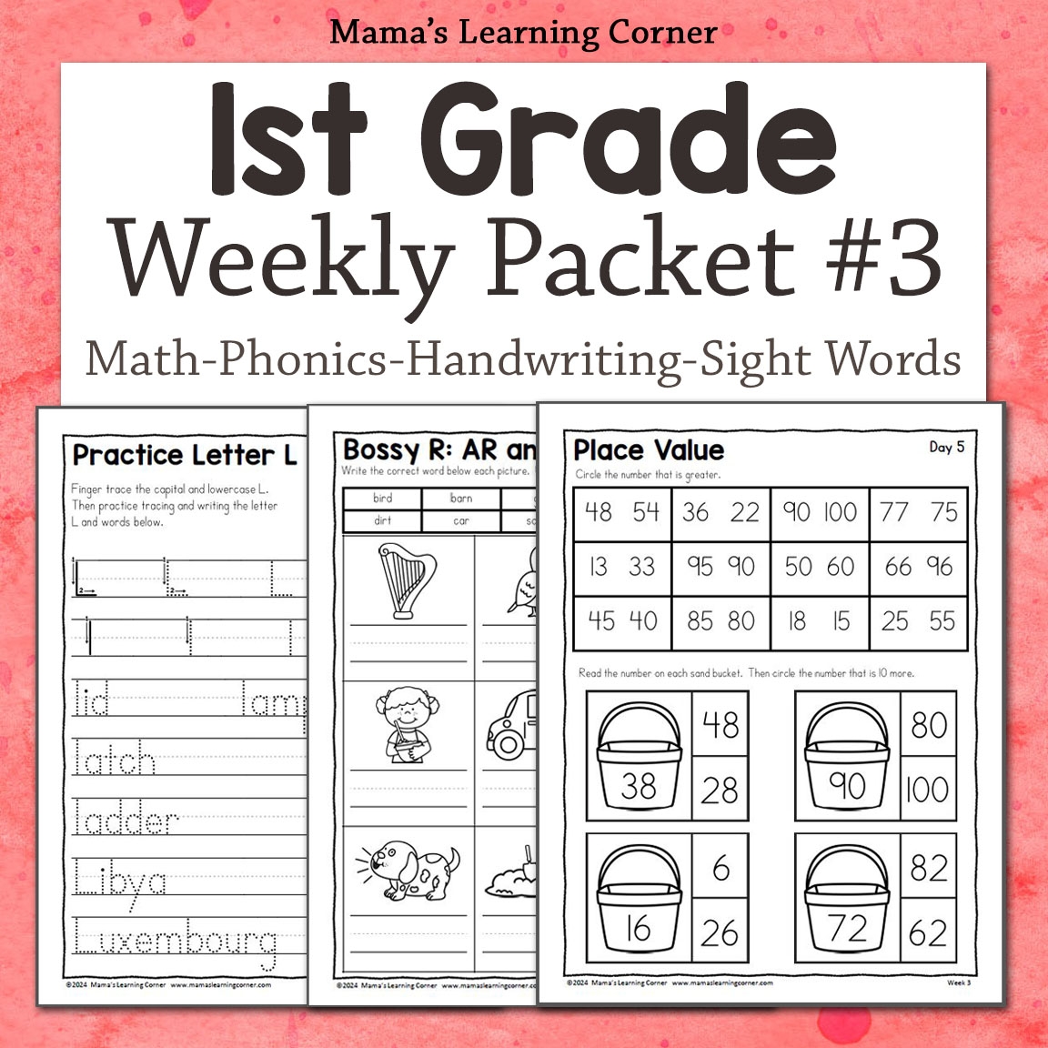 1st Grade Weekly Worksheet Packet 3