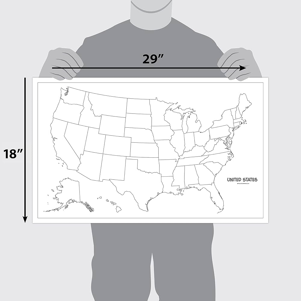 outline of united states printable