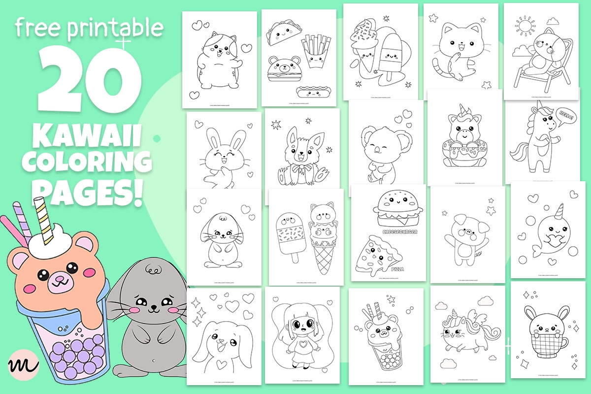 20 Cute Kawaii Coloring Pages Free Printable Mrs Merry