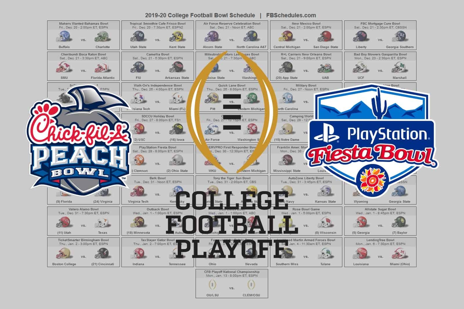 ncaa bowl schedule printable