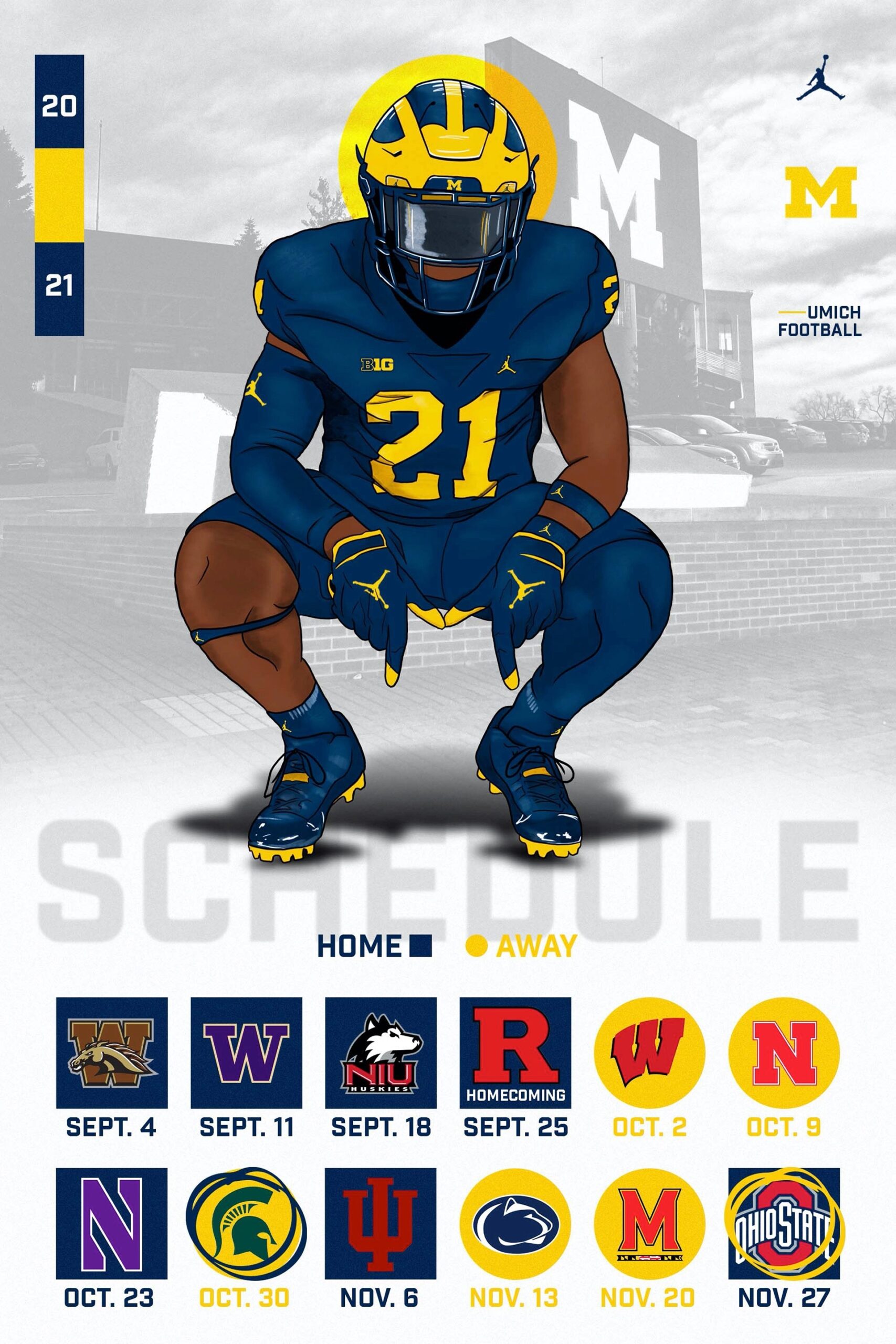 2021 Michigan Football Schedule Designs 11 Images Behance