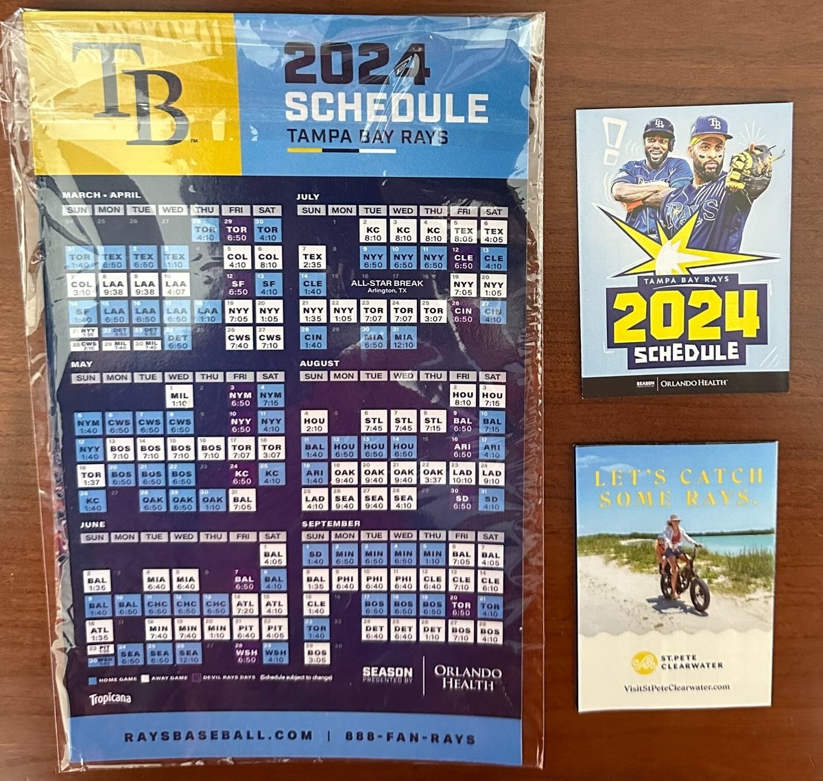 2024 Tampa Bay Rays Regular Season Magnet Schedule SGA With Pocket Schedule EBay