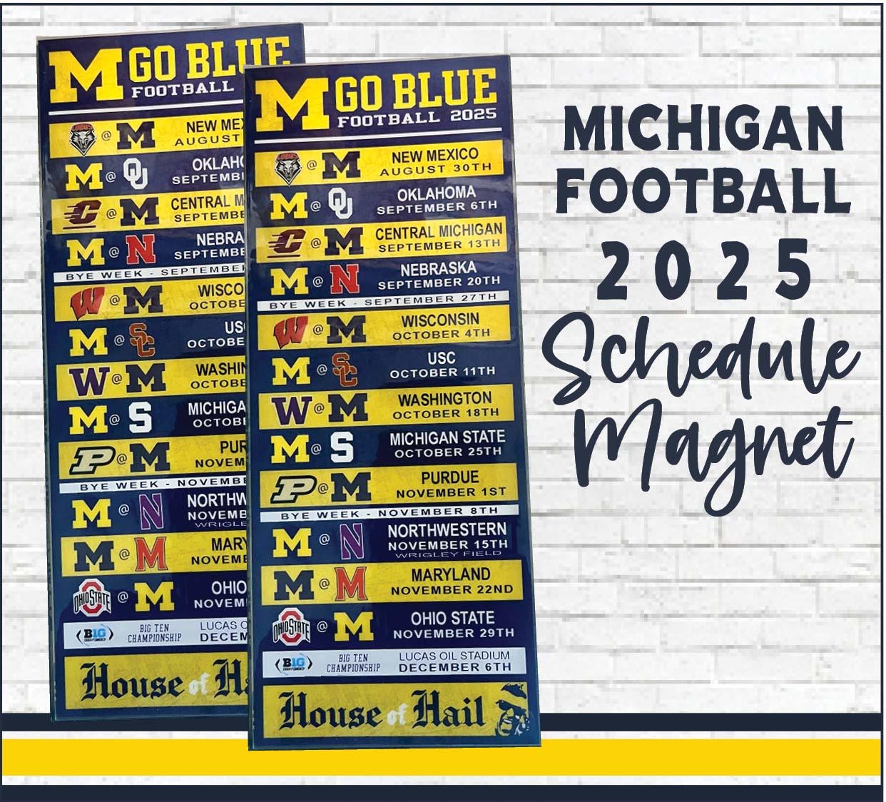 2025 Michigan Football Magnet Schedule Etsy