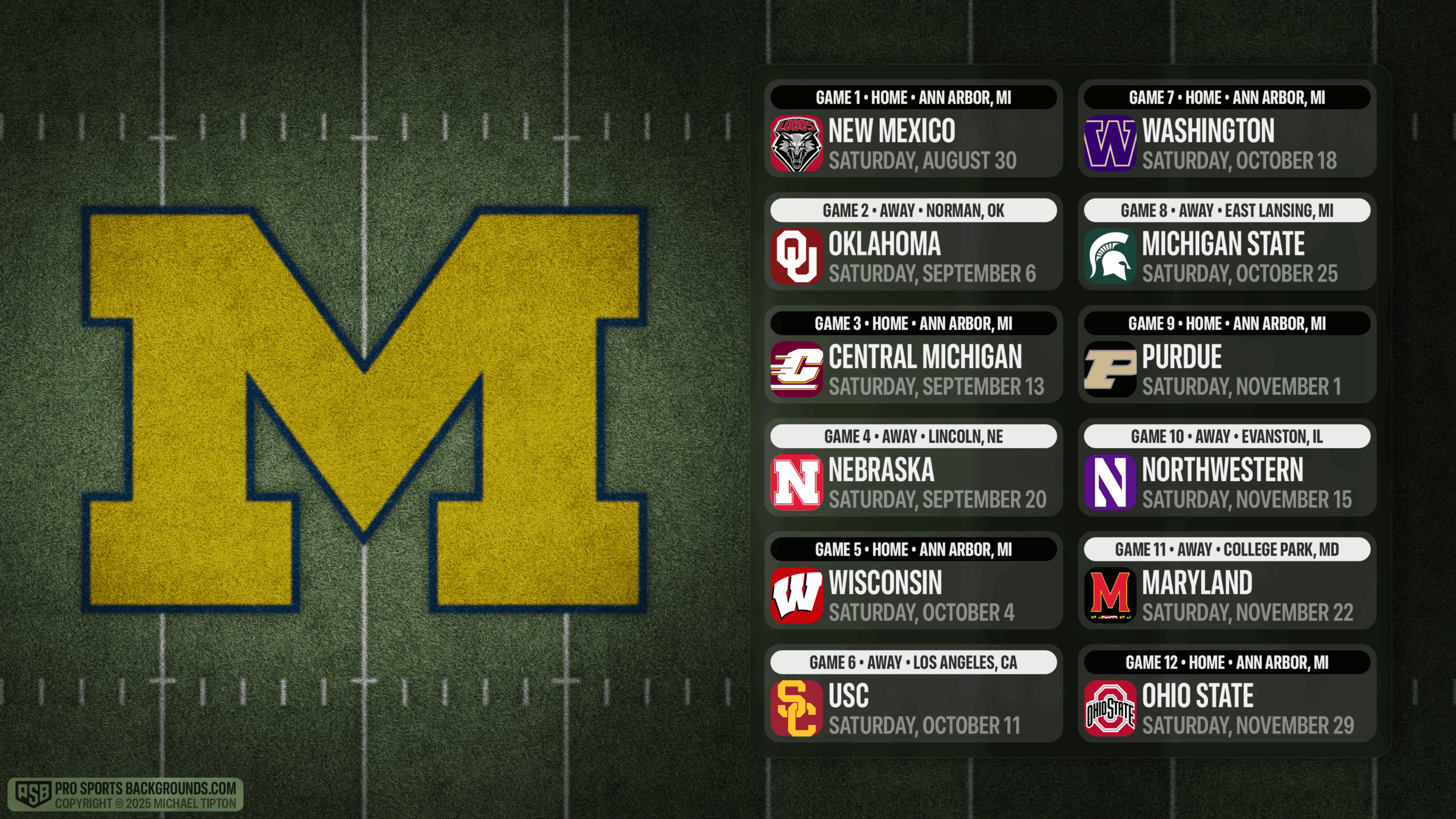 2025 Michigan Wolverines Wallpapers Pro Sports Backgrounds
