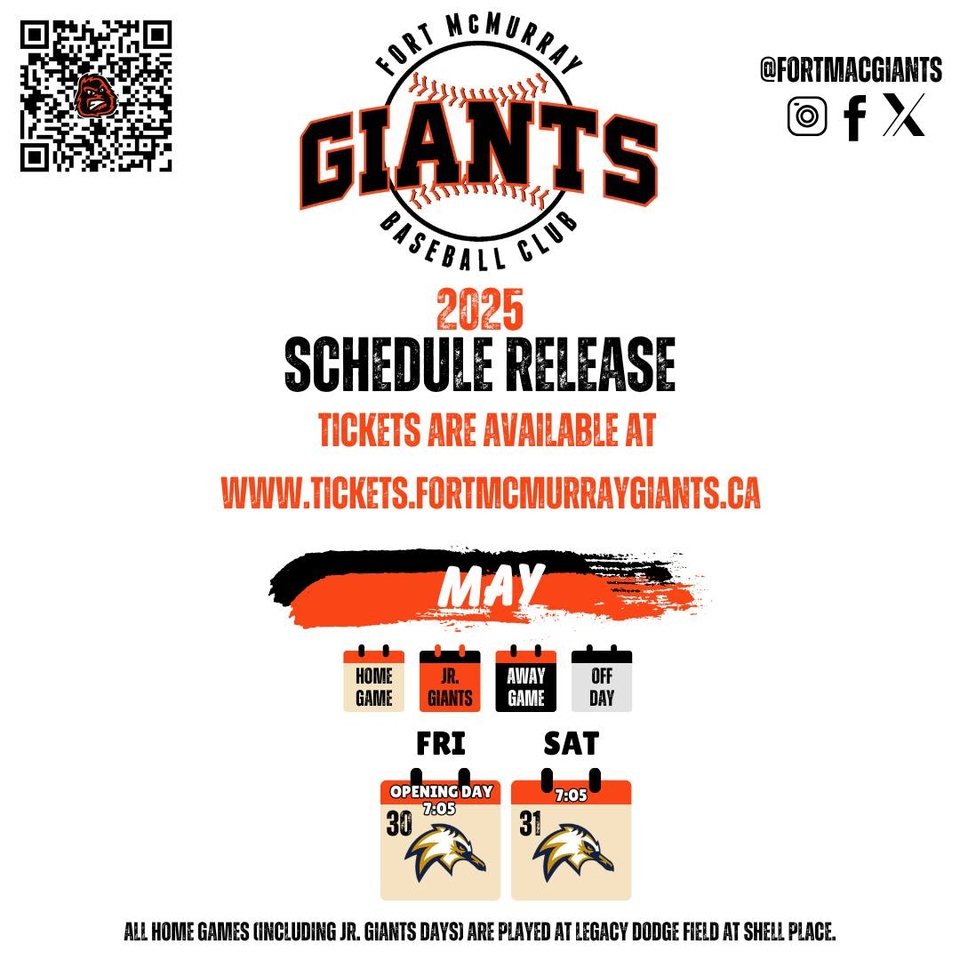 2025 Schedule Fort McMurray Giants