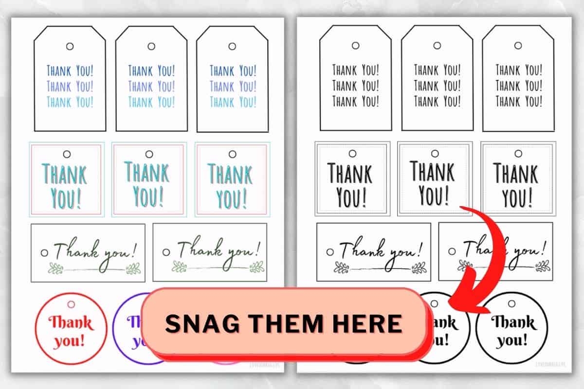 22 FREE Printable Thank You Gift Tags For Gifts U0026 Cards Love Our Real Life