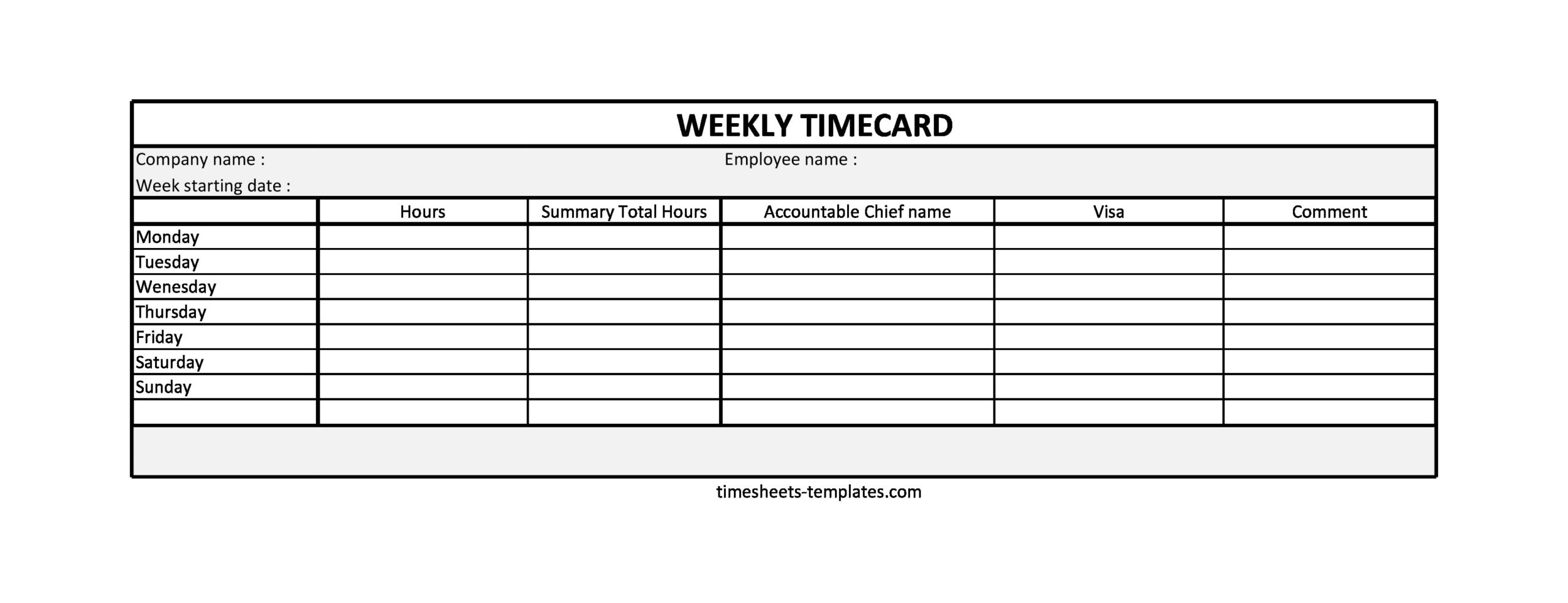time card printable
