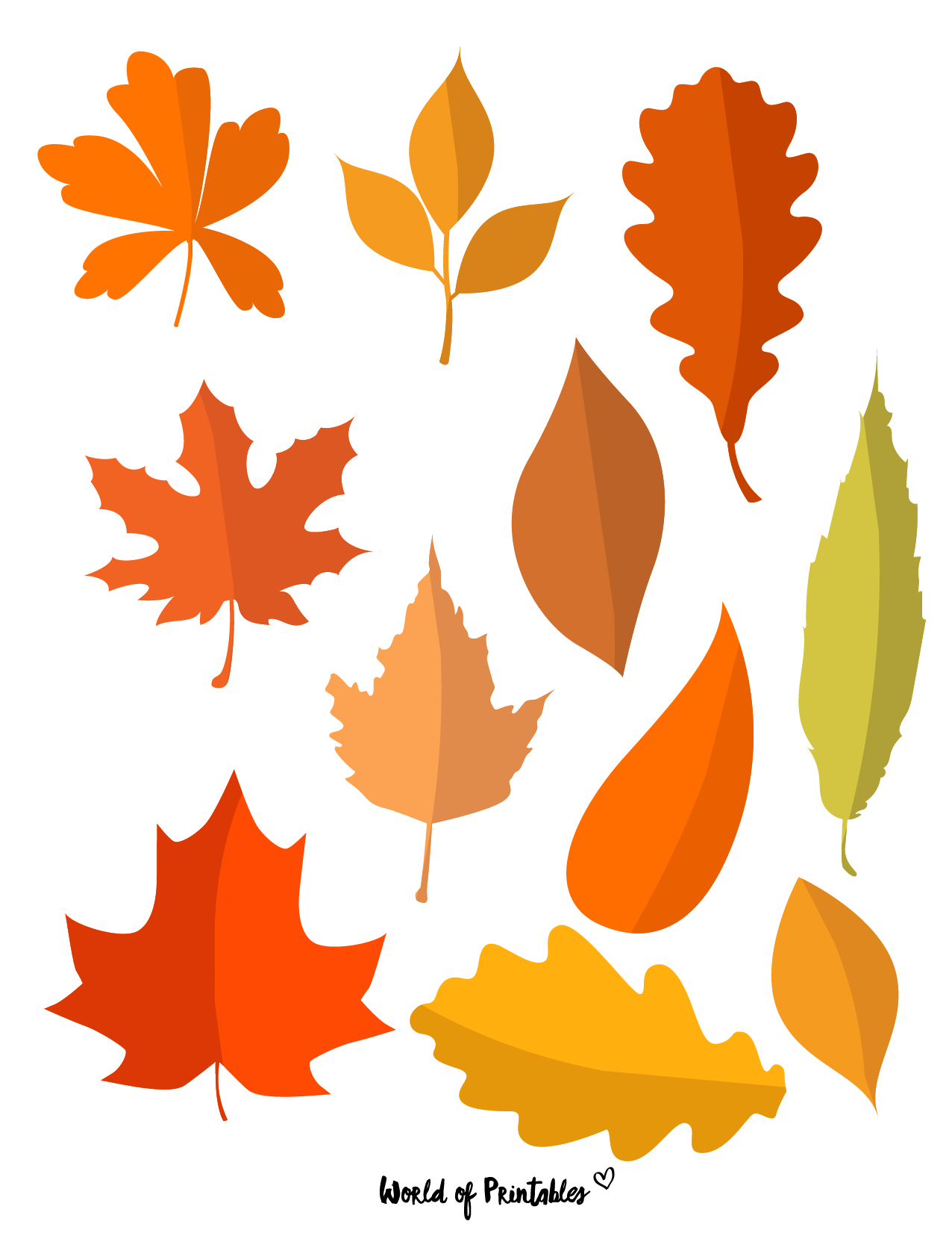 fall leaves template printable