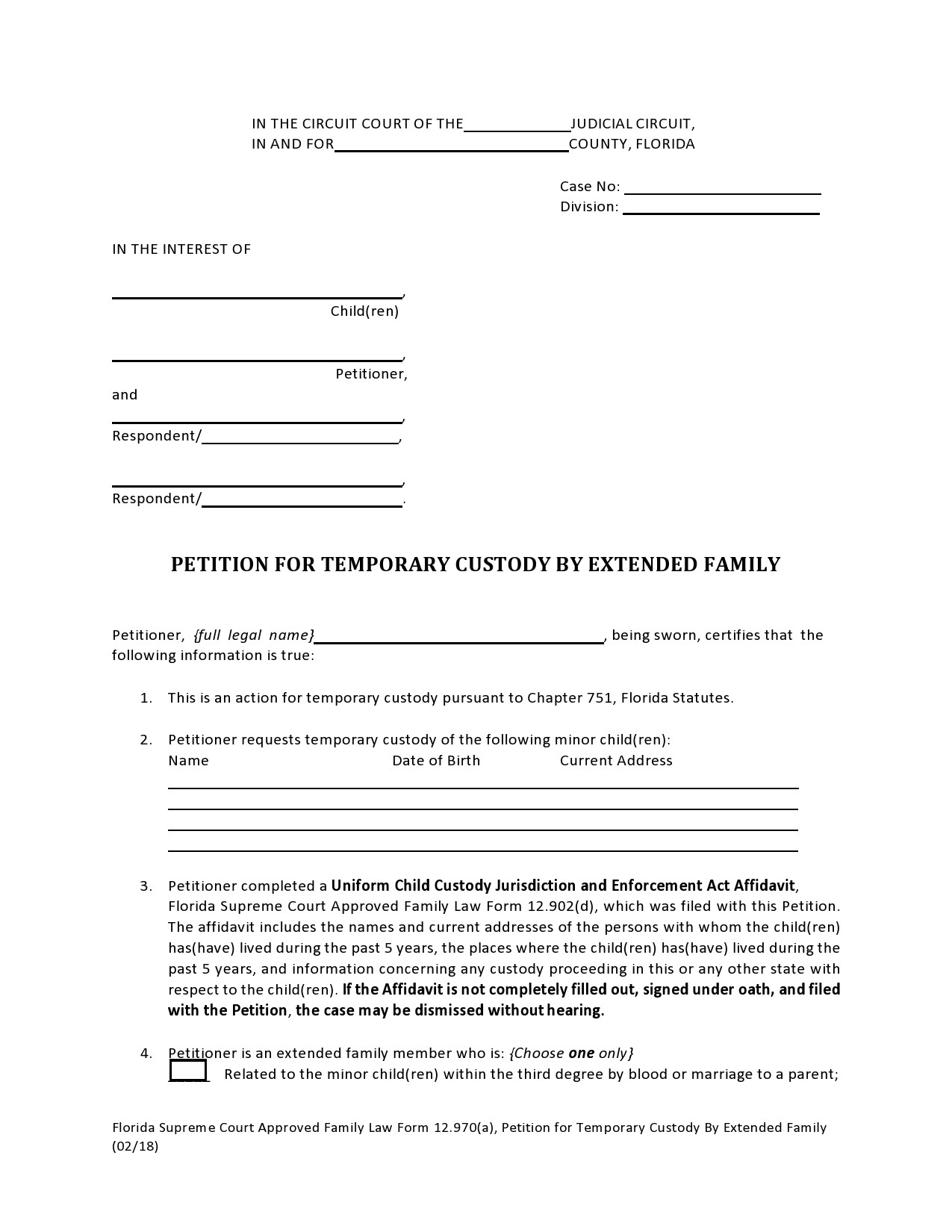 free printable child guardianship forms in case of death