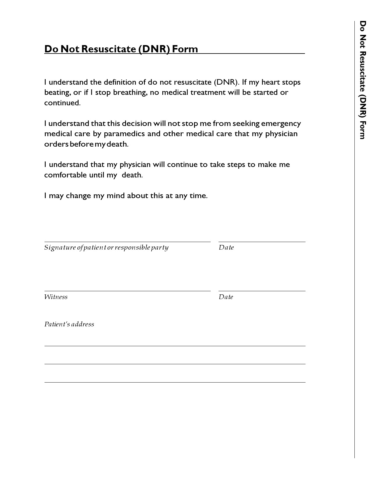 43 Printable Do Not Resuscitate Forms All States TemplateLab