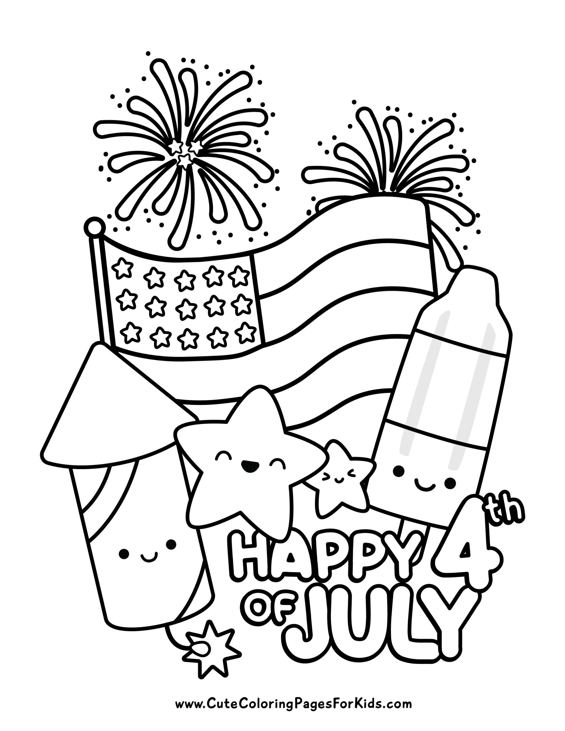 4th Of July Coloring Pages 8 Adorable Free Printable PDFs Cute