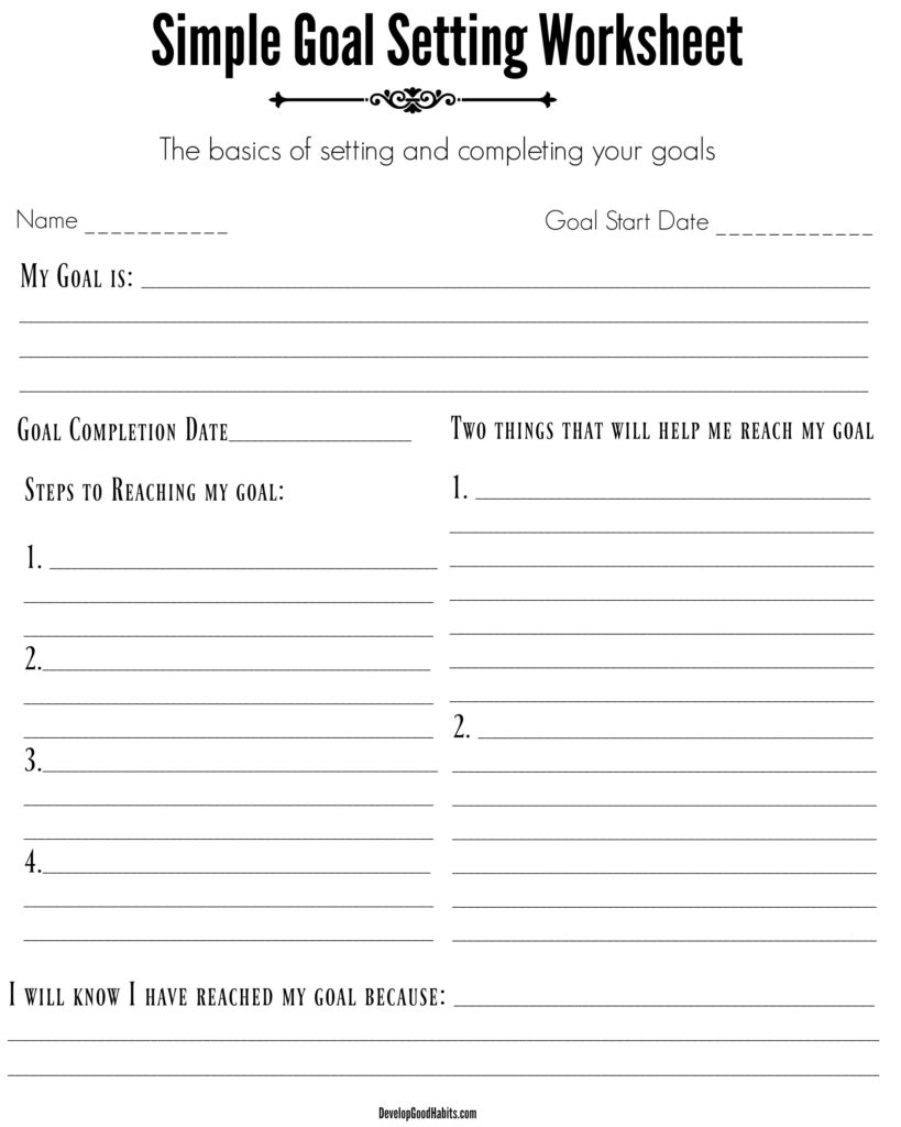 5 SMART Goal Setting Worksheets U0026 Templates 2024 Update Develop Good Habits