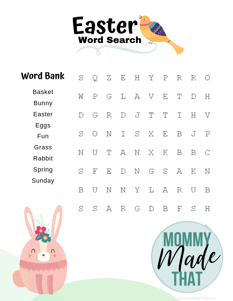 printable easy word search