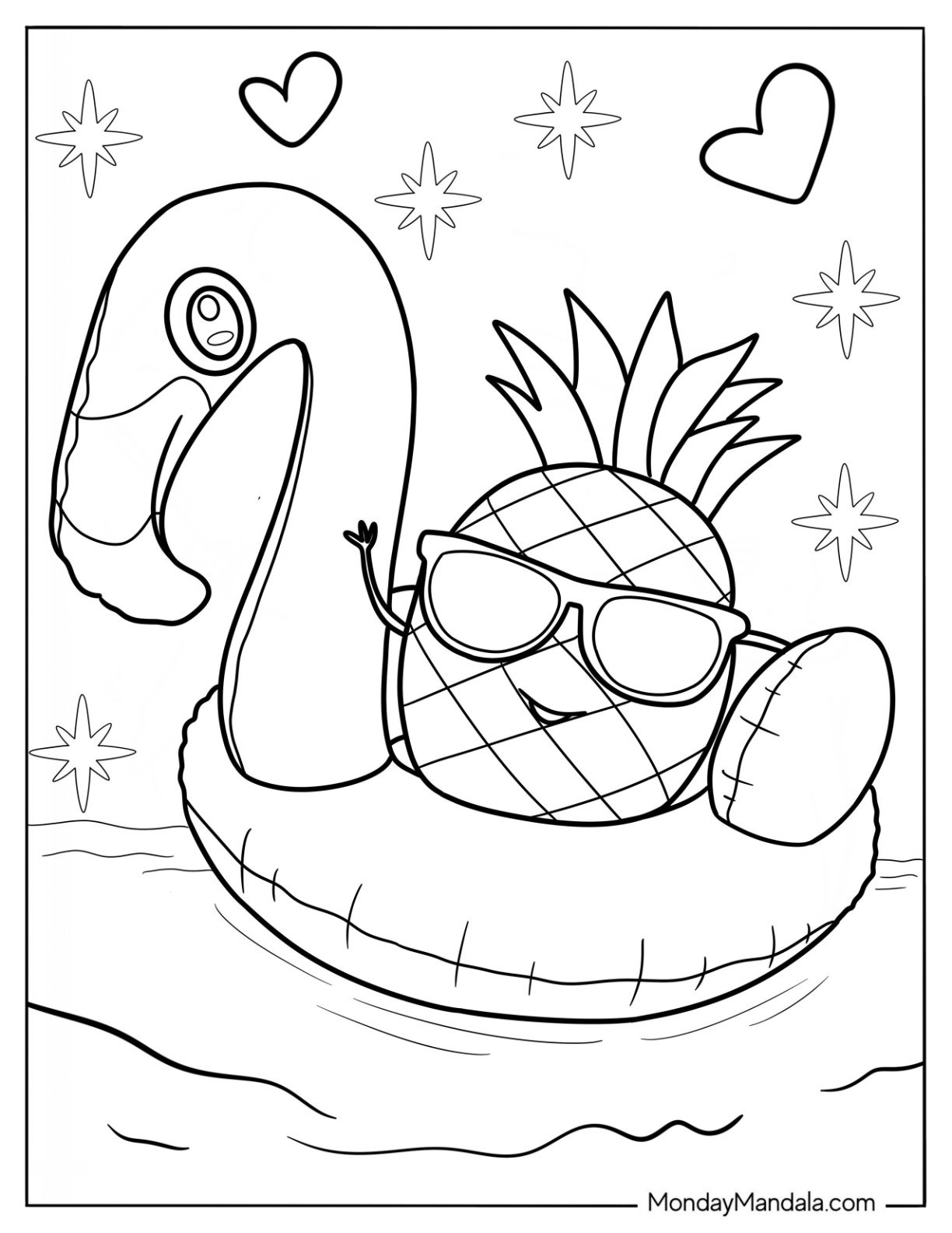 cute summer coloring pages printable