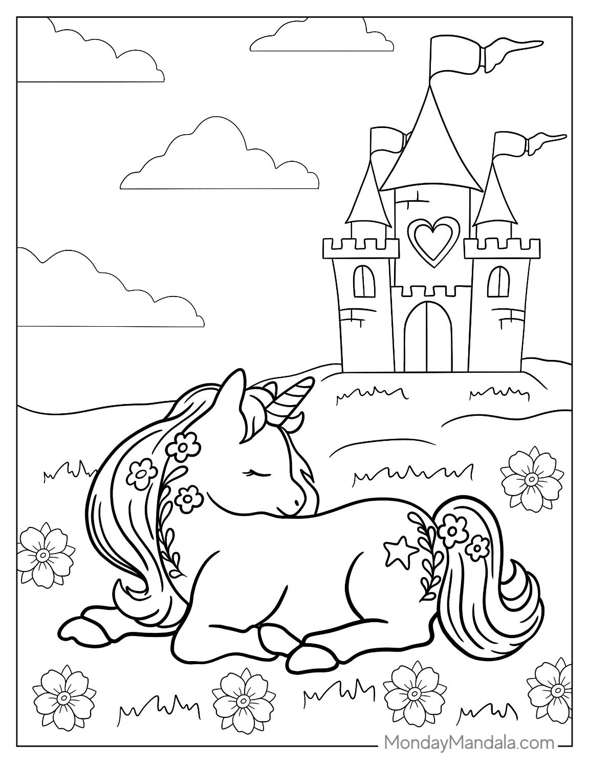 printable colouring pages unicorn