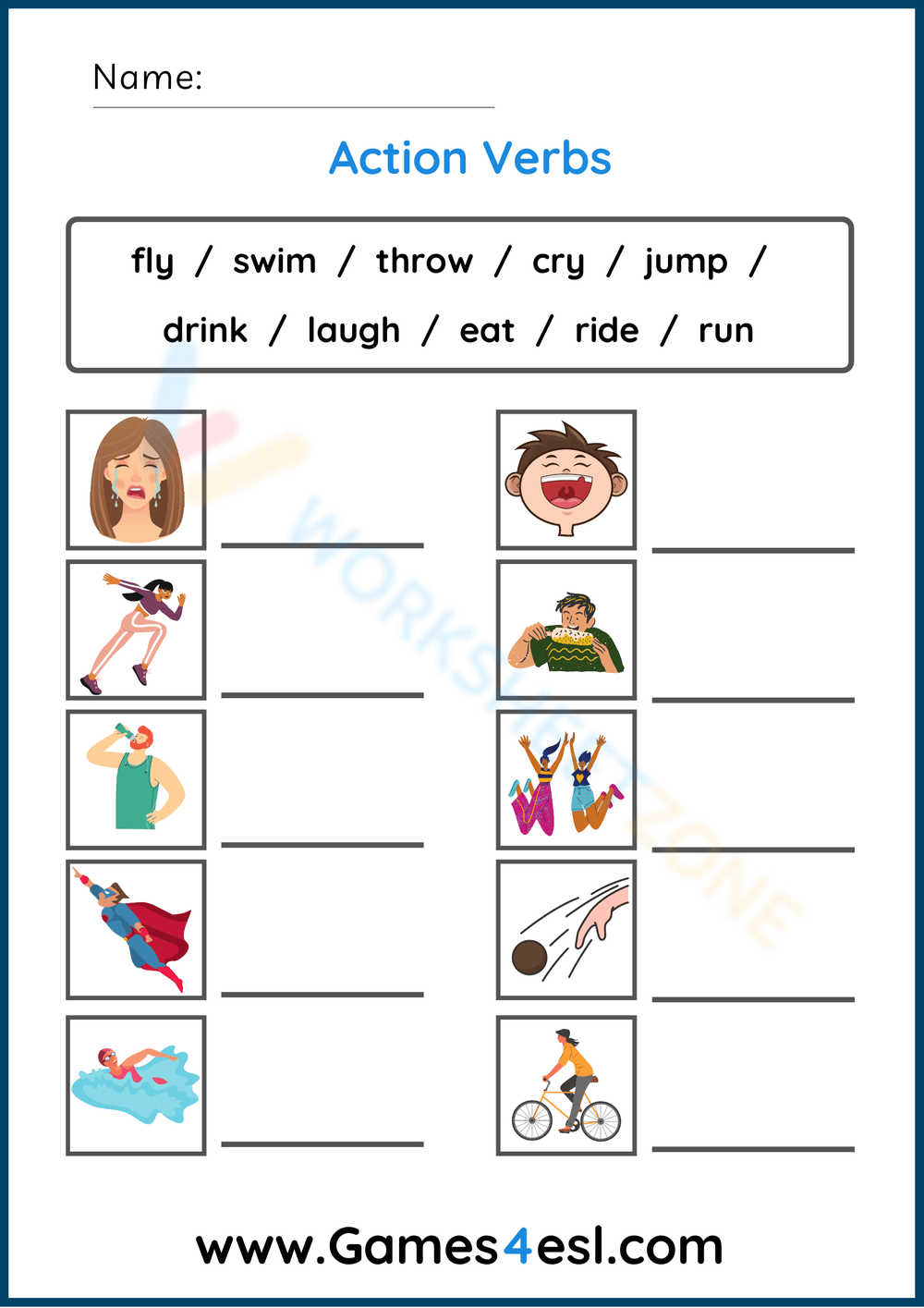 Action Verbs Worksheets U0026 Printable