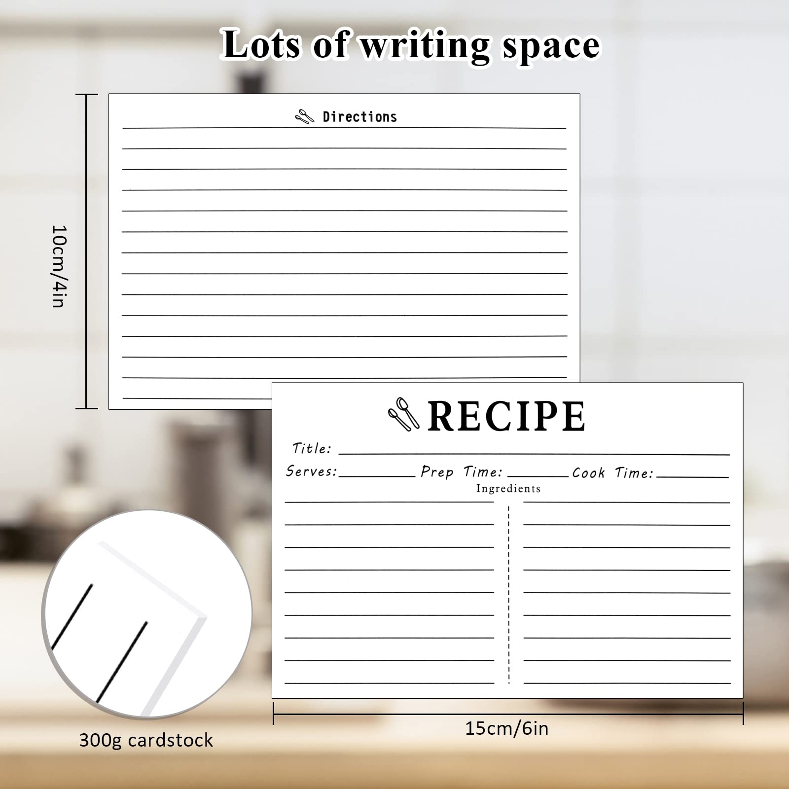 Amazon 70 Count Recipe Cards 4x6 White Double Sided Blank 