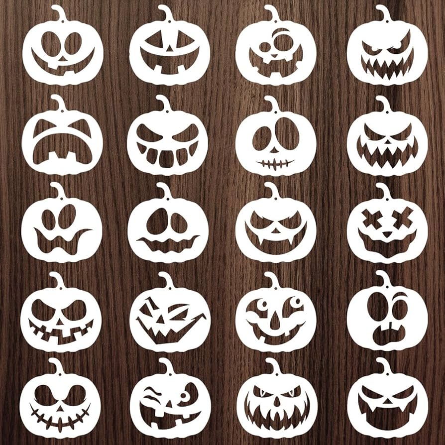 Amazon Halloween Pumpkins Face Stencils 20pcs Pumpkin Face 