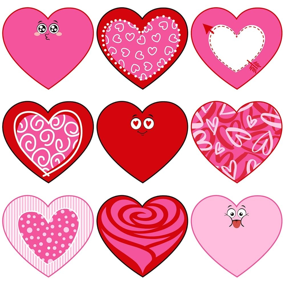 Amazon Whaline 45pcs Heart Cut Outs Assorted Red Pink Heart 