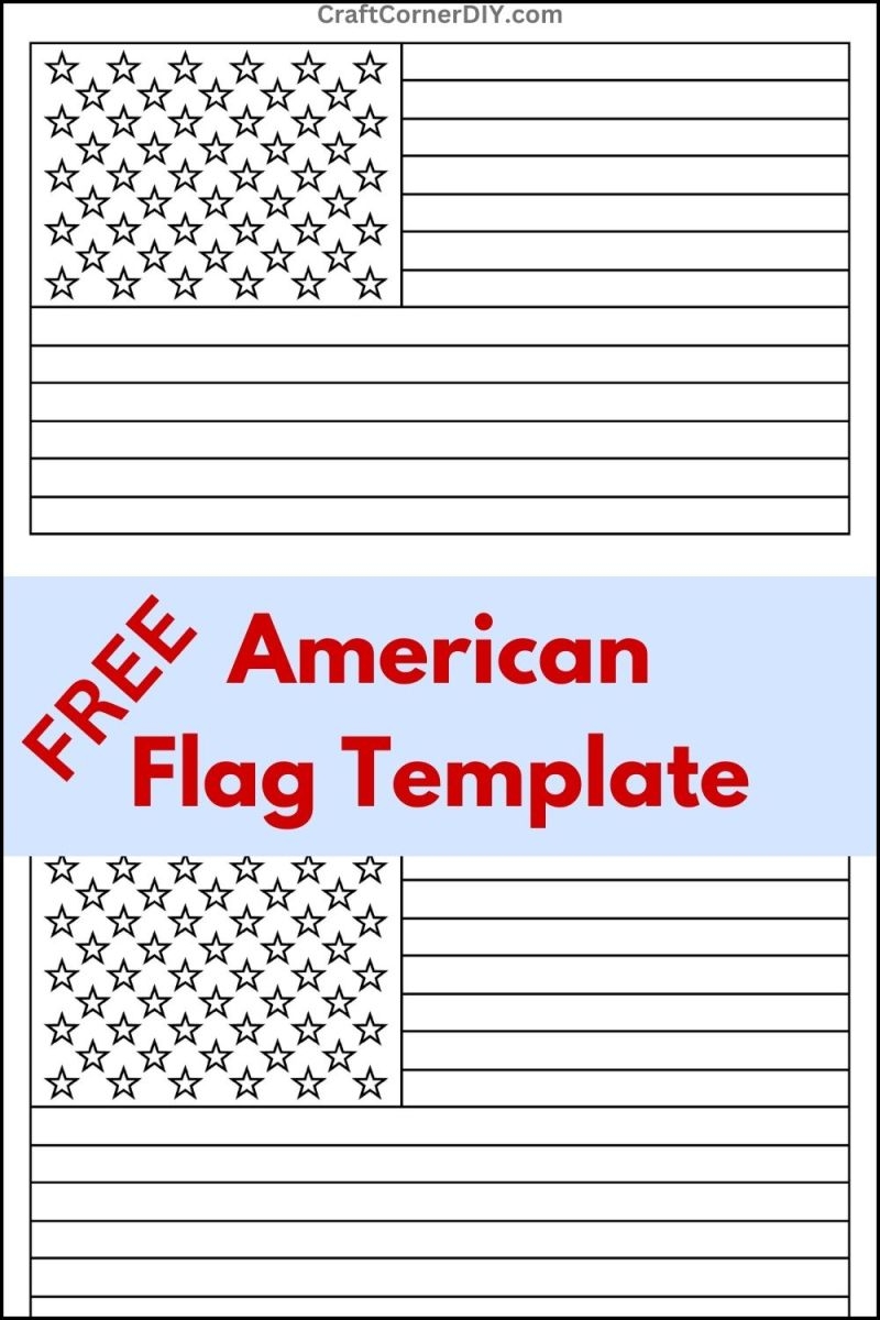 American Flag Template Free Printable Coloring Page Craft Worksheets Library