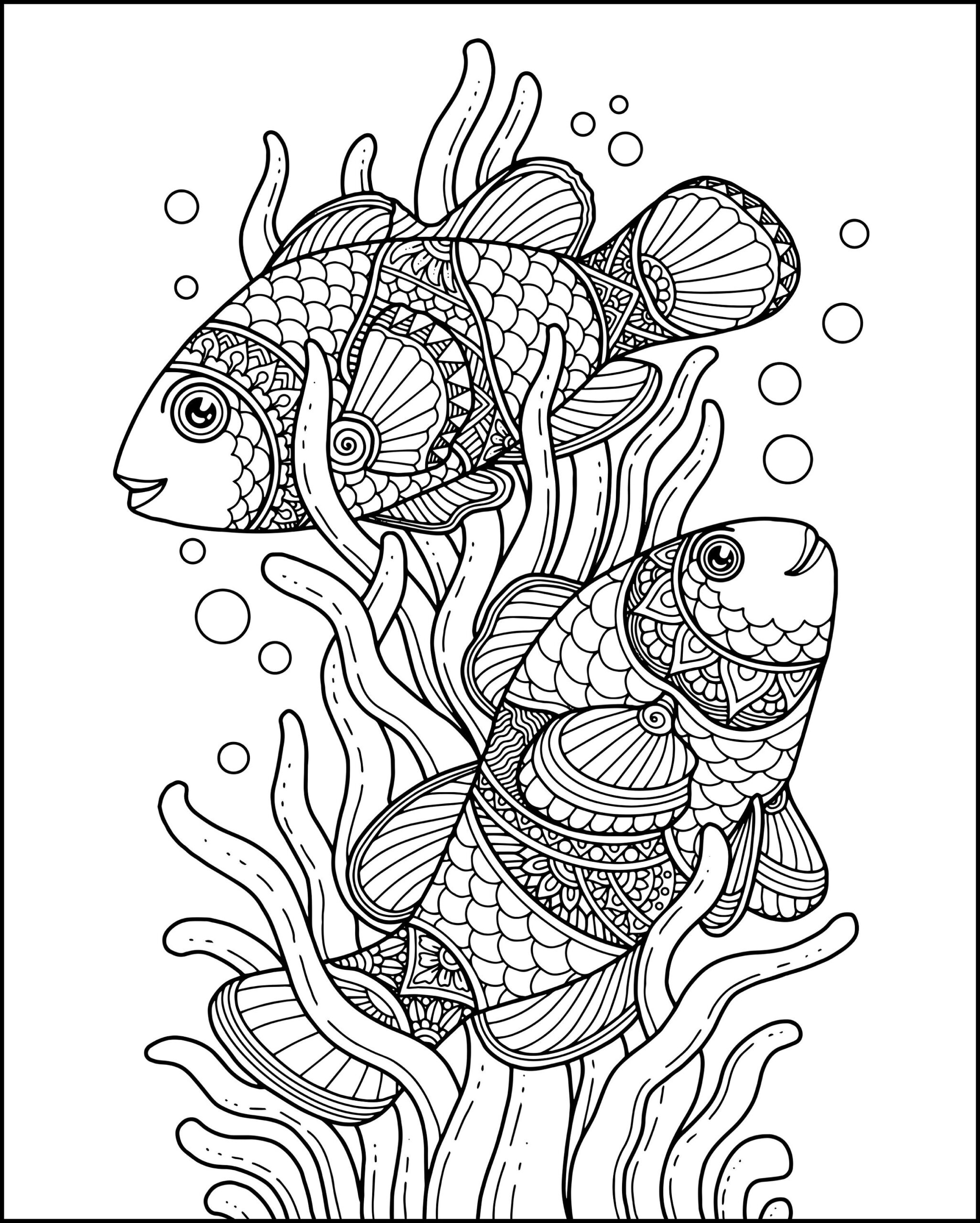 Animal Zentangle Adult Coloring Pages Printable Digital 