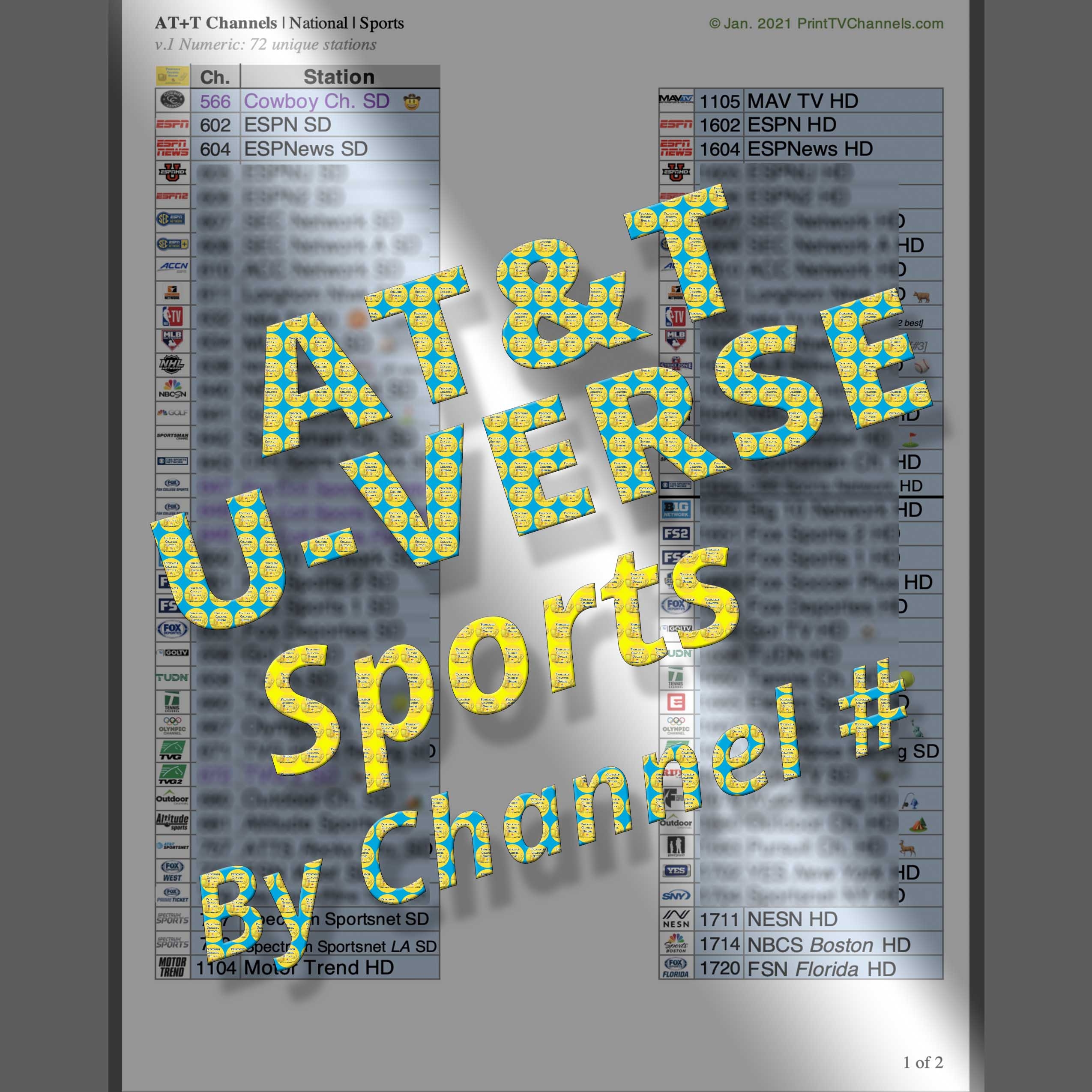 ATu0026T TV SPORTS Channels Free PDF Printable TV Channel Guides