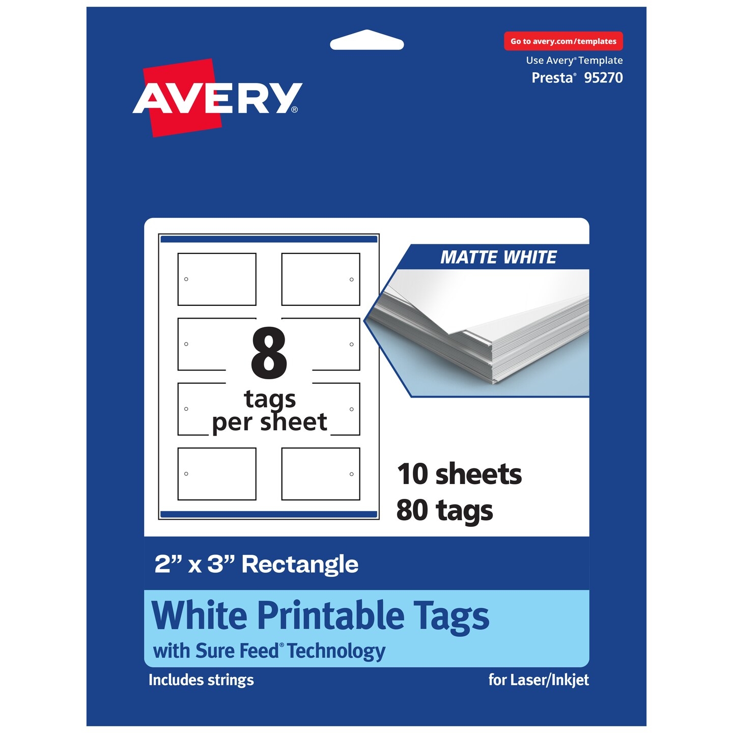 Avery Printable Matte White Tags With Strings 2