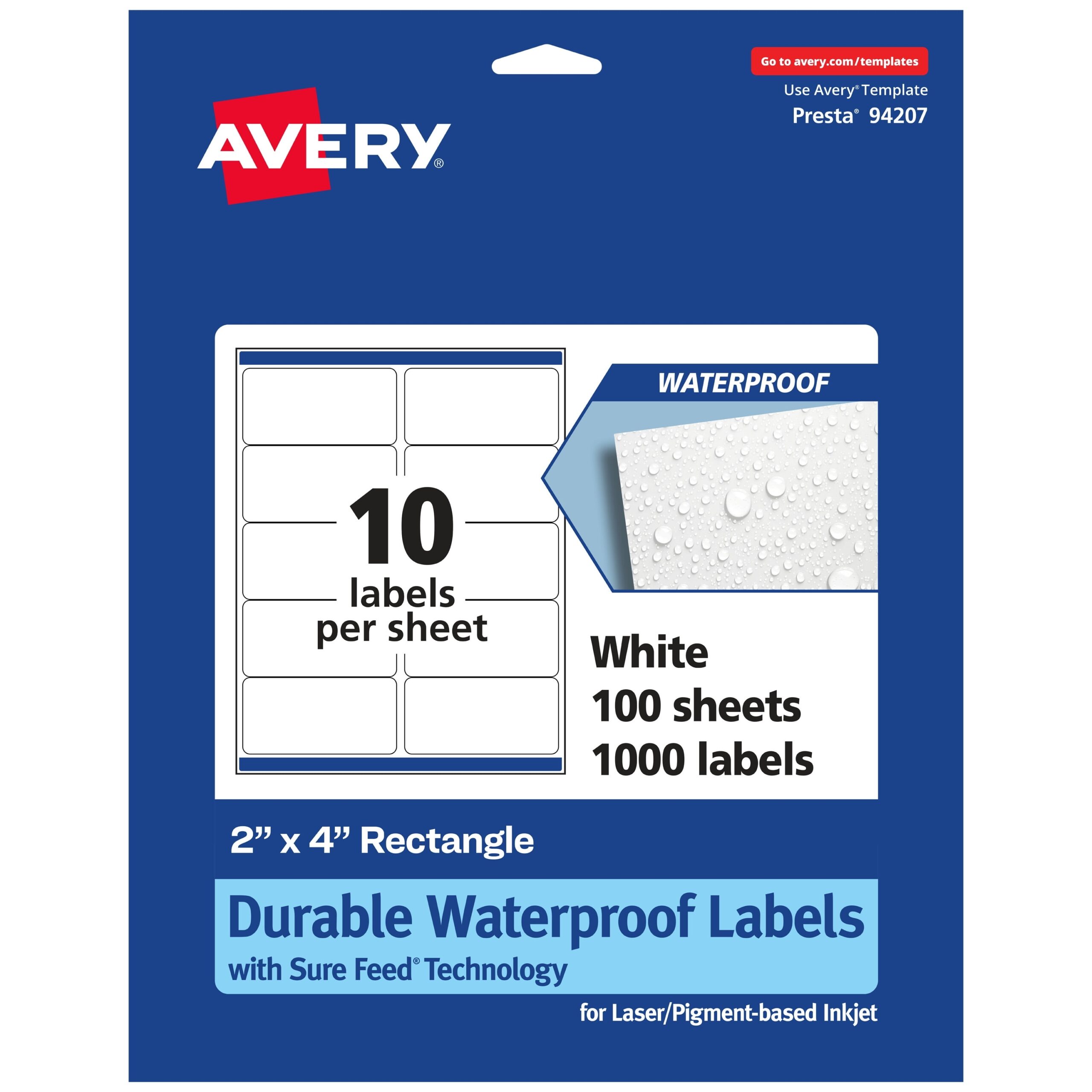 Avery Waterproof Rectangle Labels 2