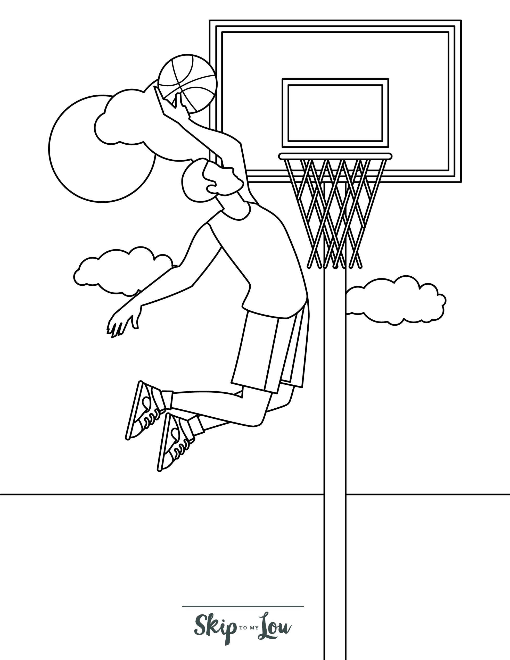 Basketball Coloring Pages Free Online Printables Skip To My Lou Worksheets Library