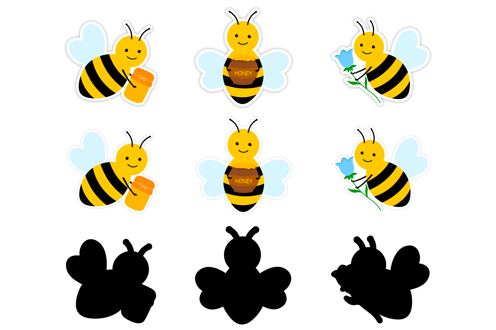 Bees Stickers PNG Bees Stickers Printable Bees Bundle By IrinaShishkova TheHungryJPEG