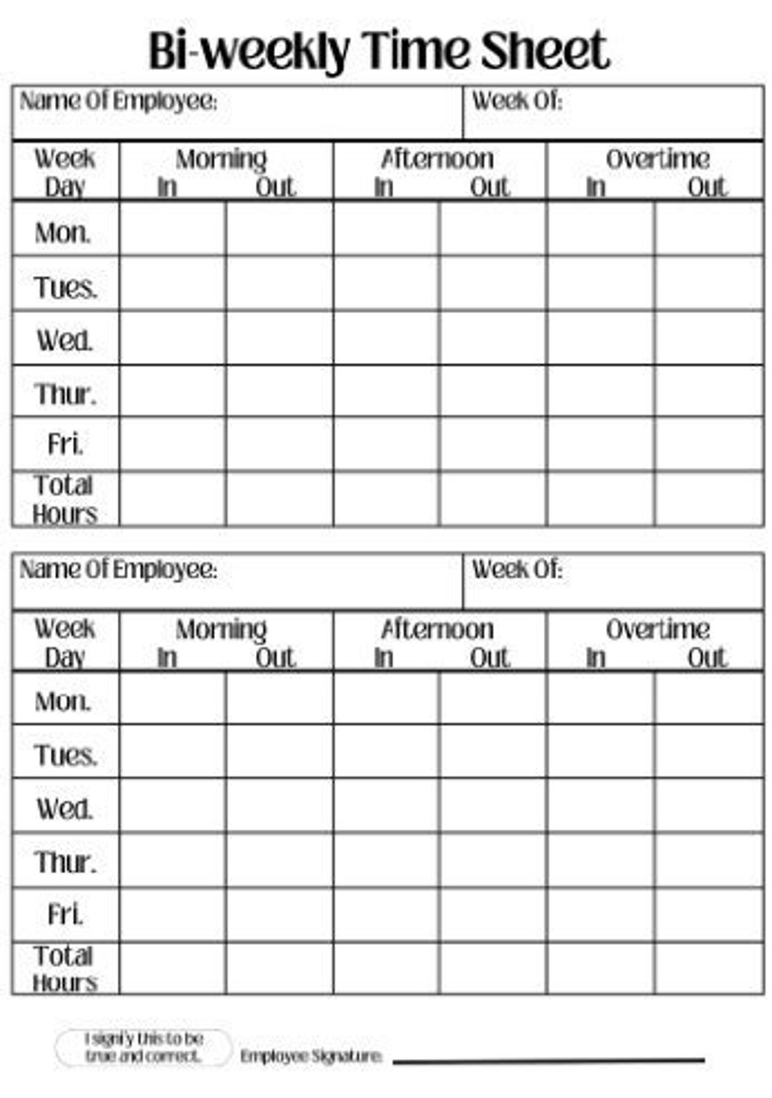employee time sheets printable