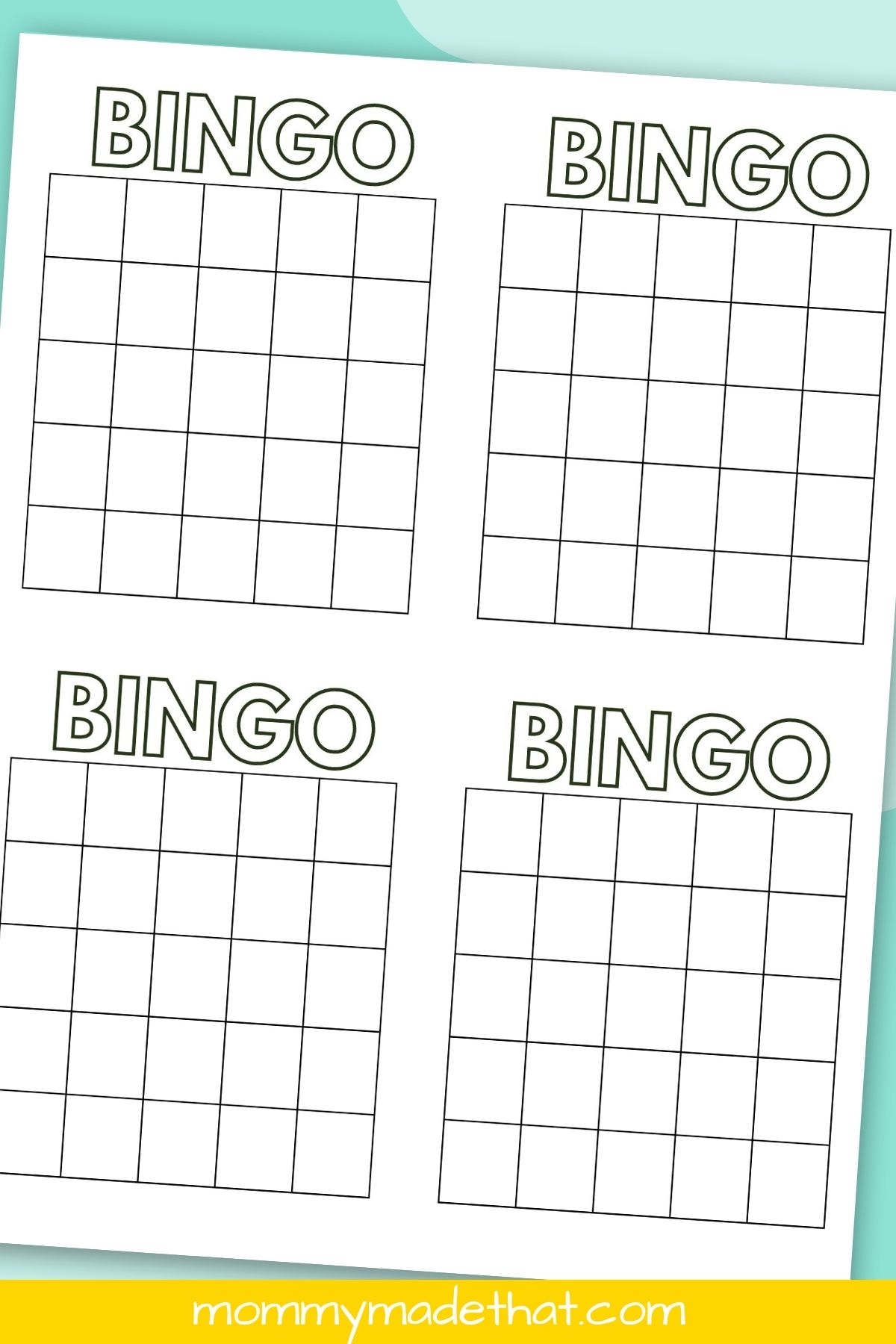 free printable blank bingo cards