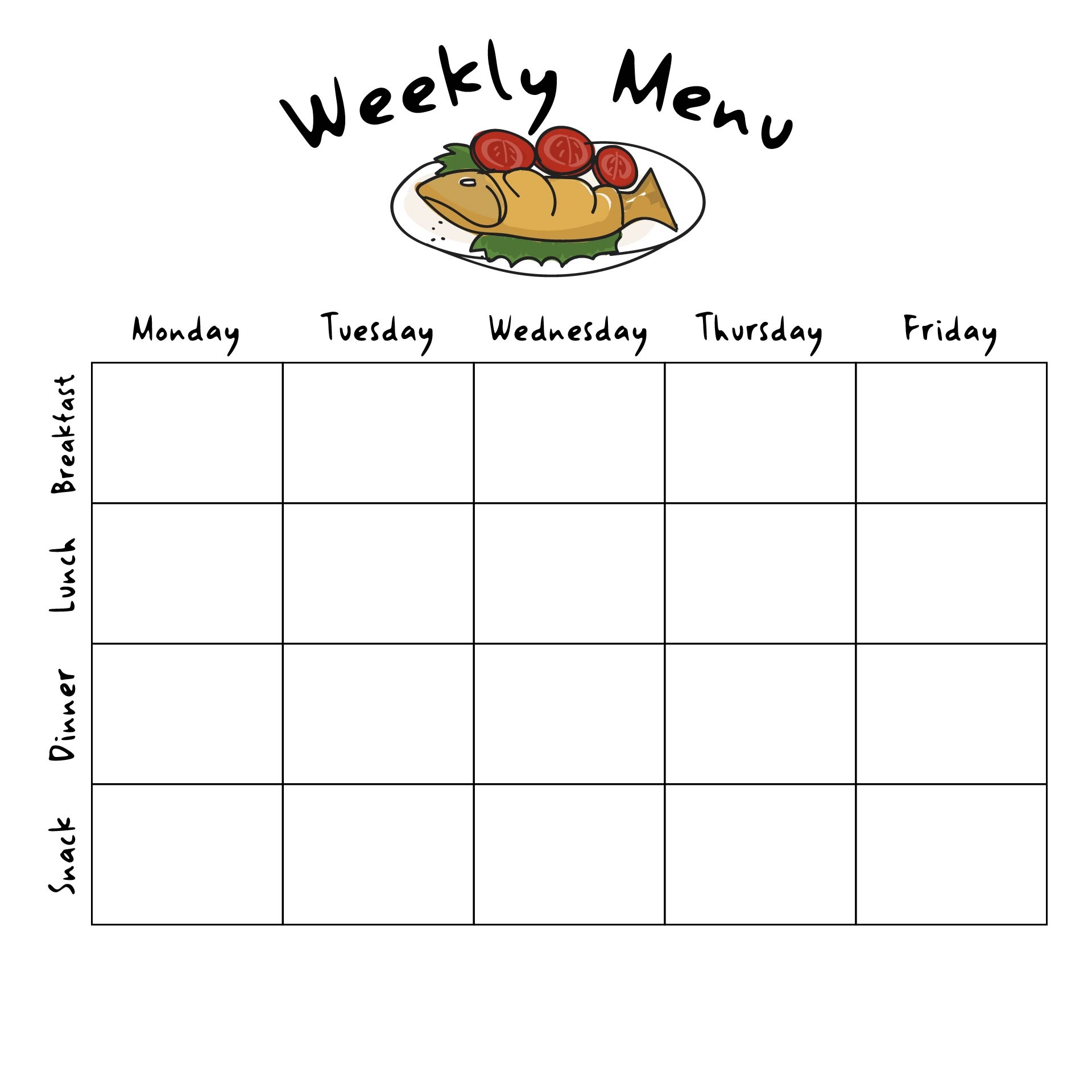 Blank Menu For Daycares 10 Free PDF Printables Printablee