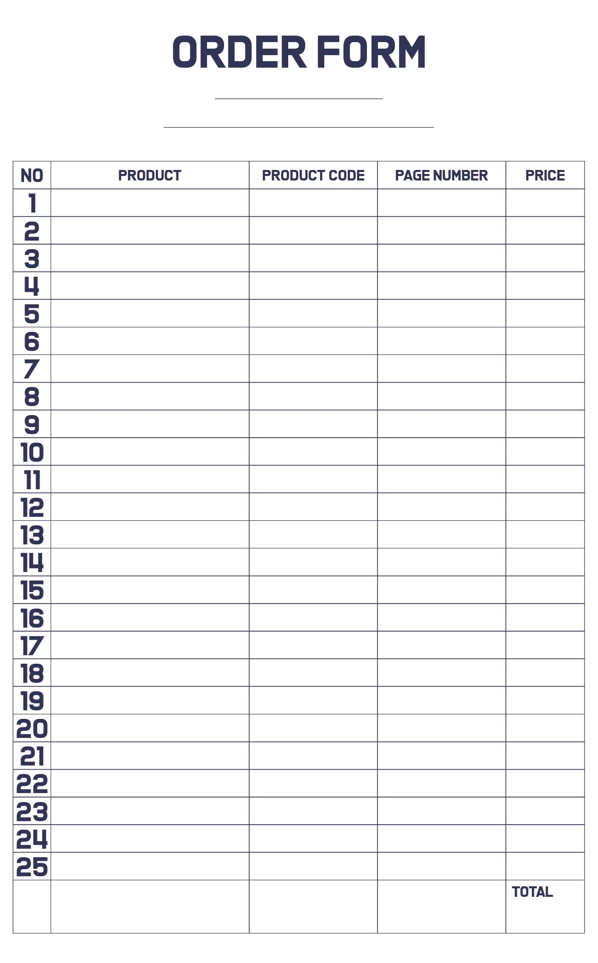 Blank Order Forms 10 Free PDF Printables Printablee