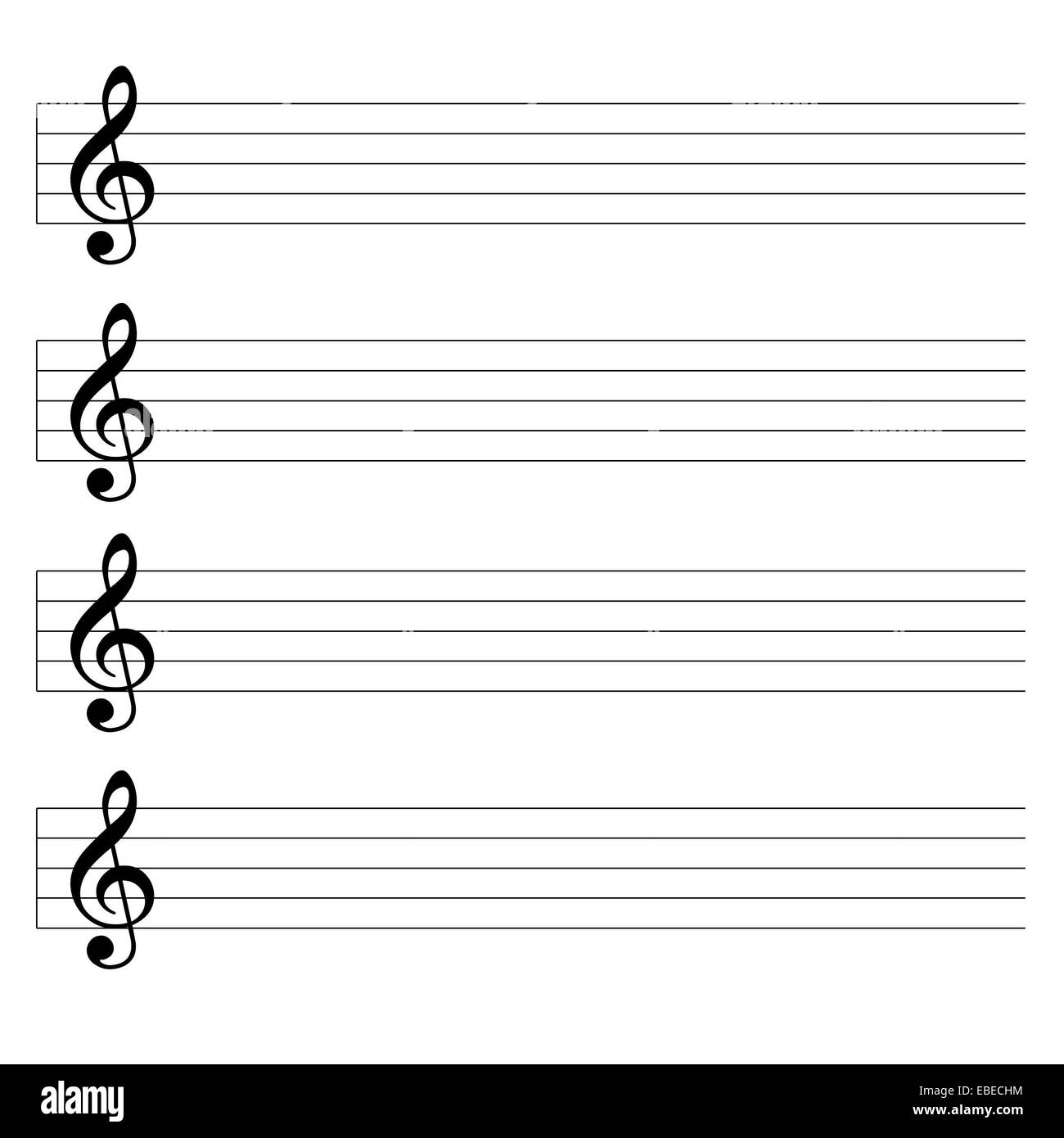 Blank Sheet Music Isolated In White Background Stock Photo Alamy