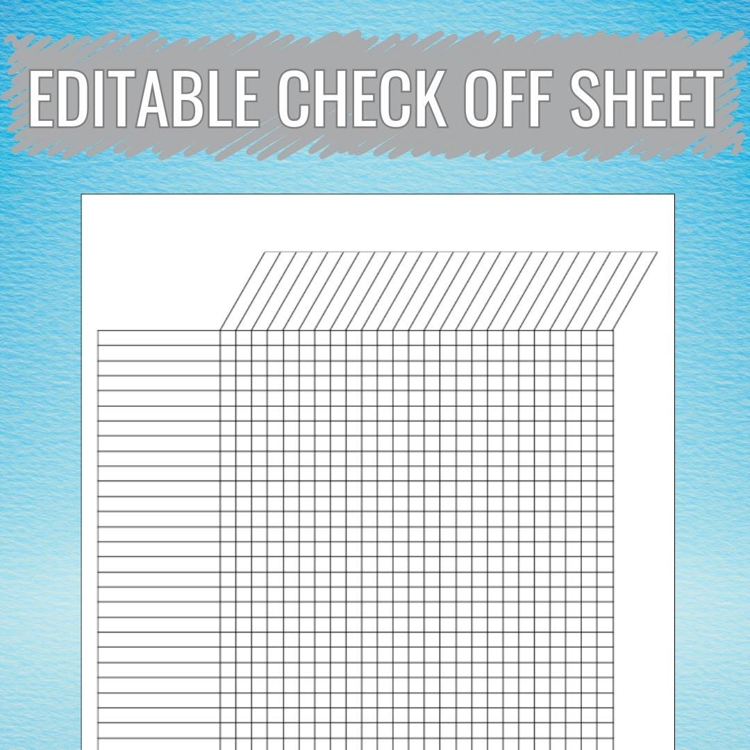 Blank Spreadsheet Etsy
