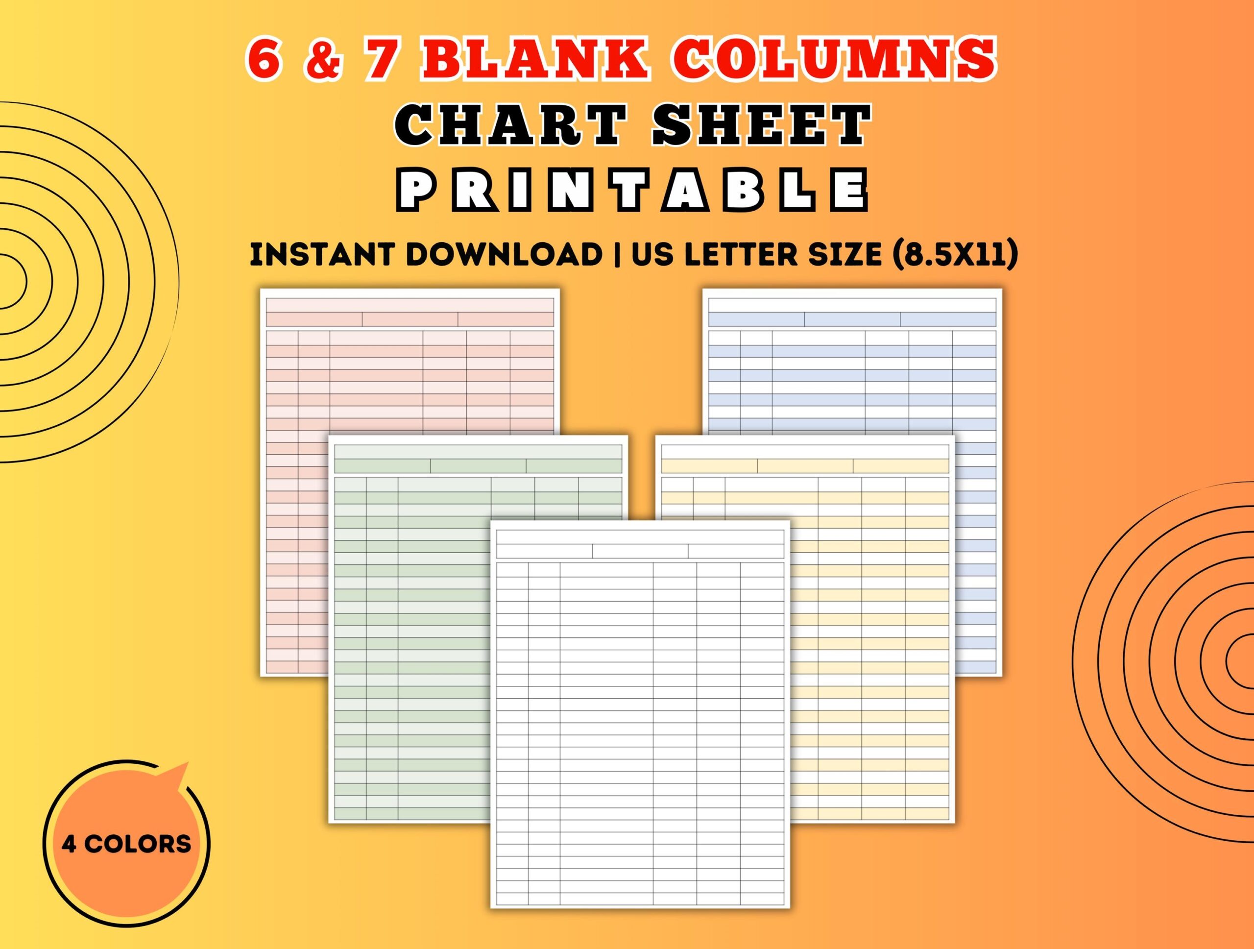 Blank Spreadsheet Etsy