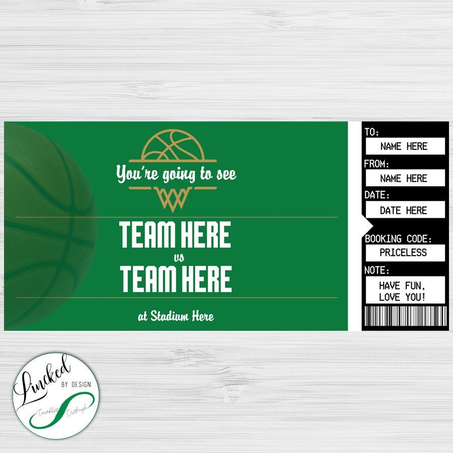 Boston Celtics Themed Keepsake Event Ticket Etsy
