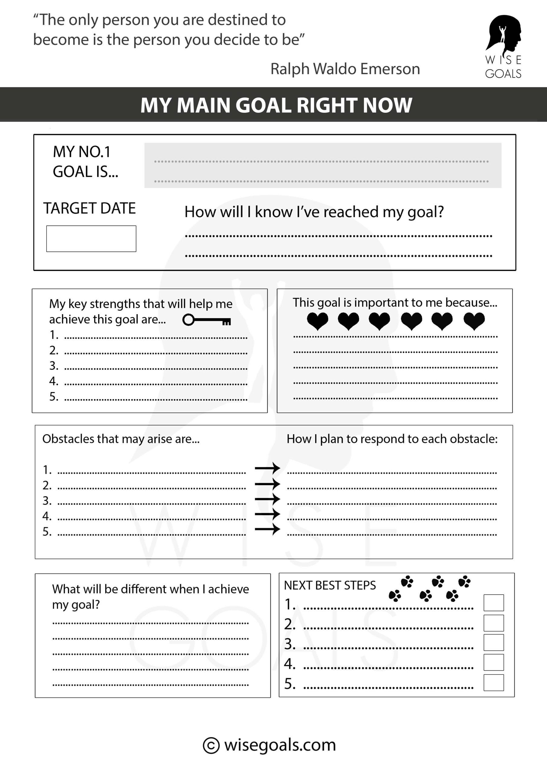 printable goal sheet