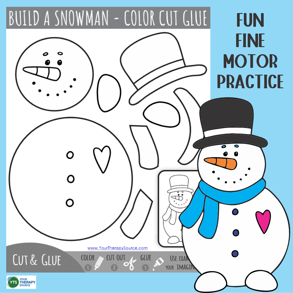 Build A Snowman Coloring Page Free Printable PDF Your Therapy 