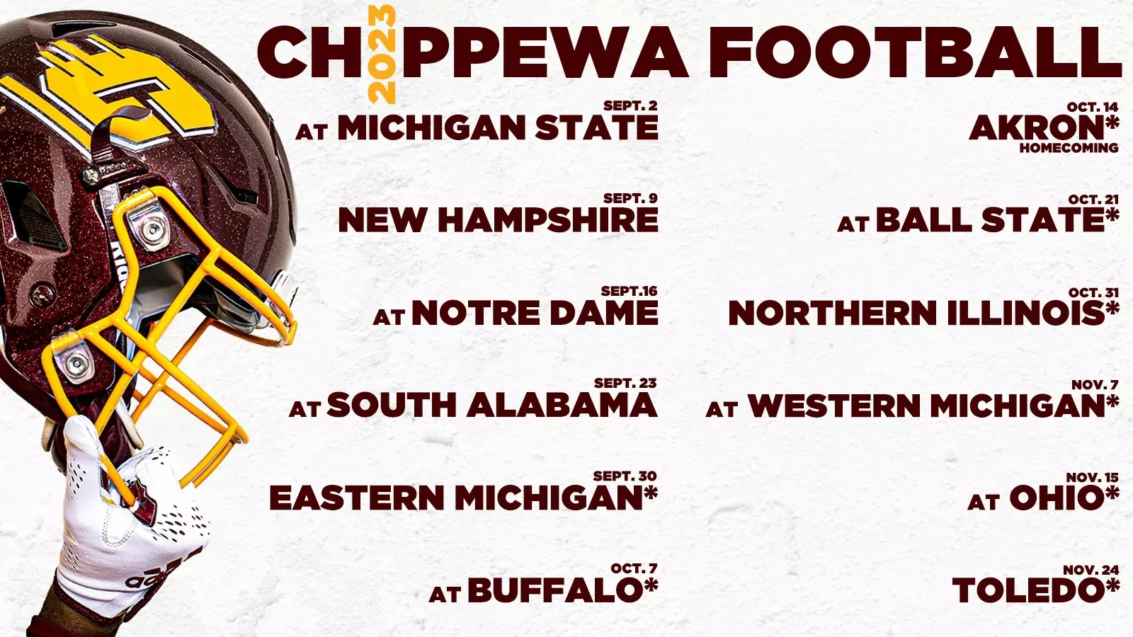 Central Michigan Announces 2023 Football Schedule Central Michigan University Athletics