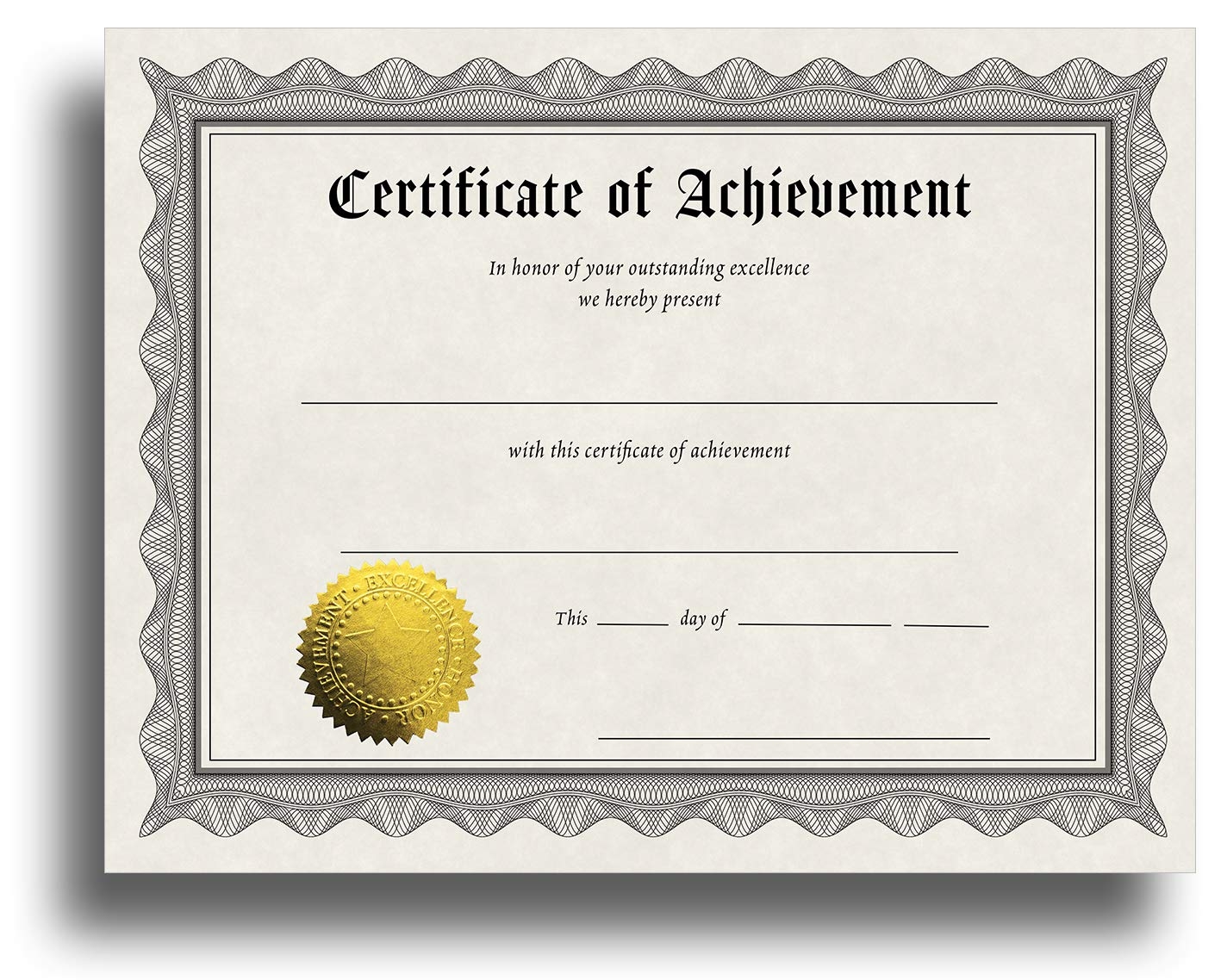 Certificate Of Achievement Certificate Paper With Embossed Gold Foil Seals 30 Pack Parchment Award Certificates For Students Teachers Employees 