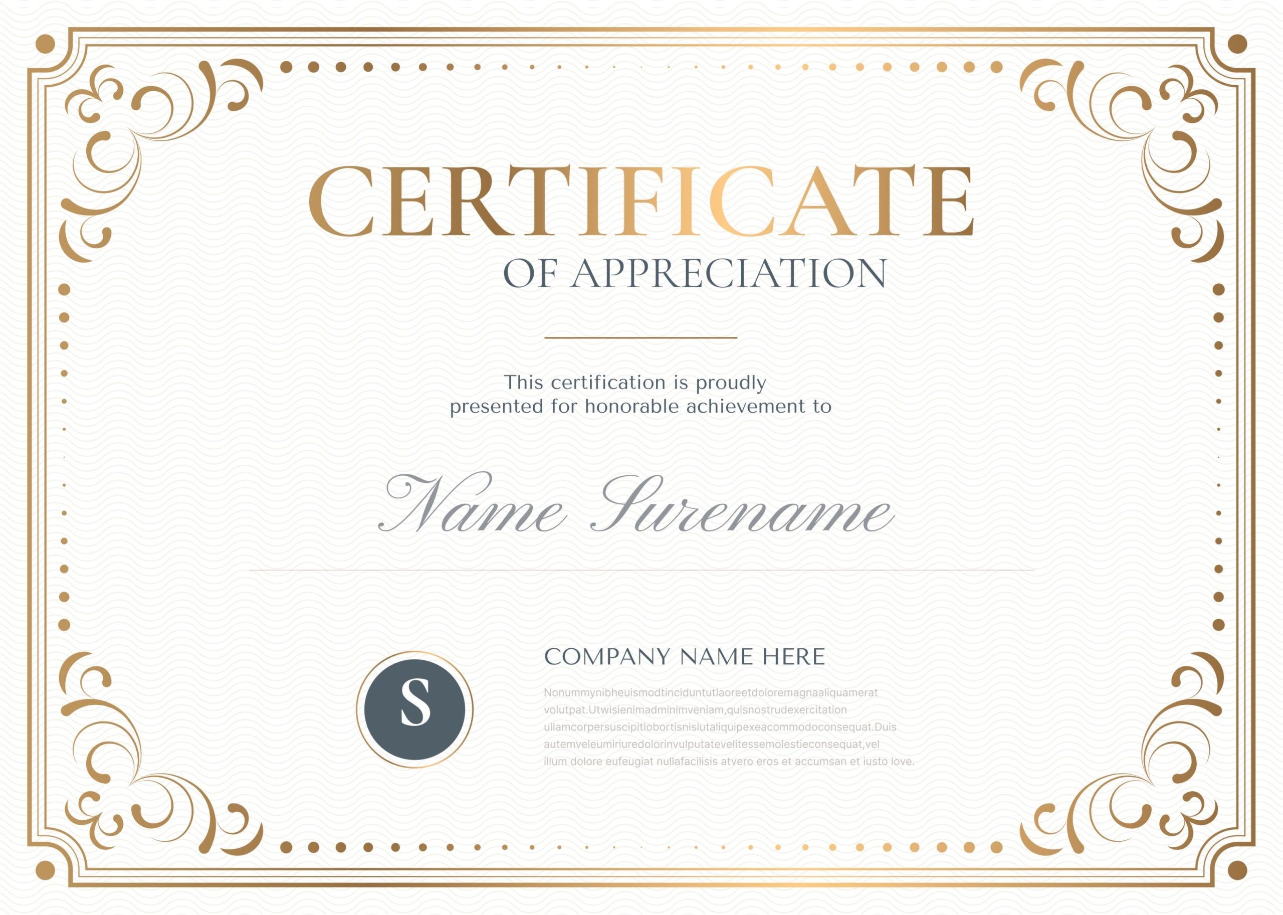 Certificate Of Appreciation Examples 23 Free U0026 Editable 