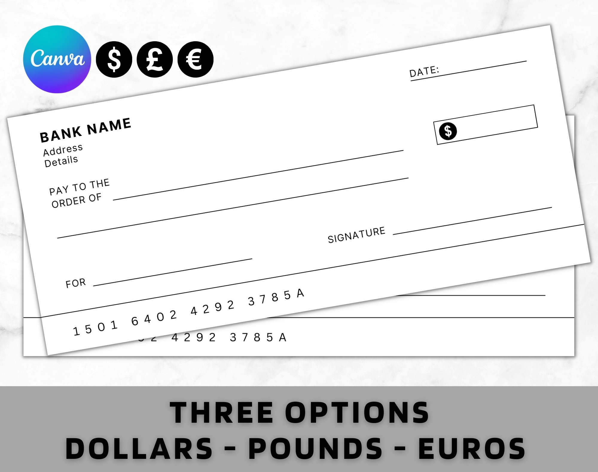 Cheque Template Etsy Singapore