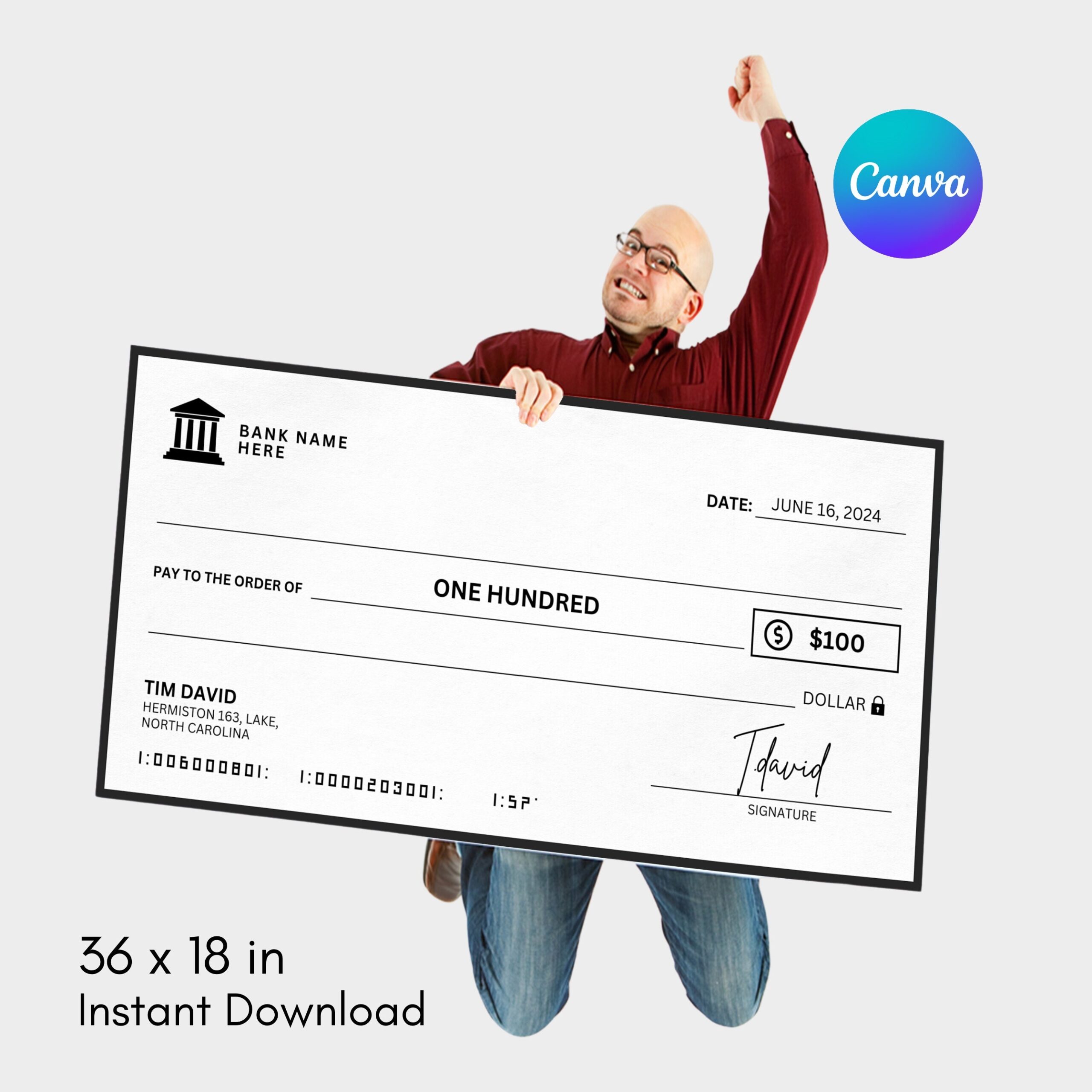 Cheque Template Etsy Singapore