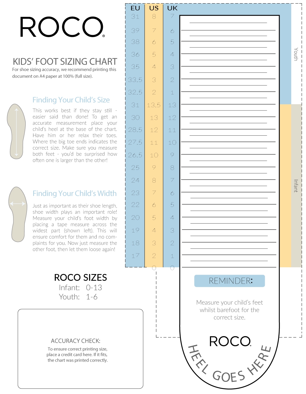Child Foot Measure Chart Online