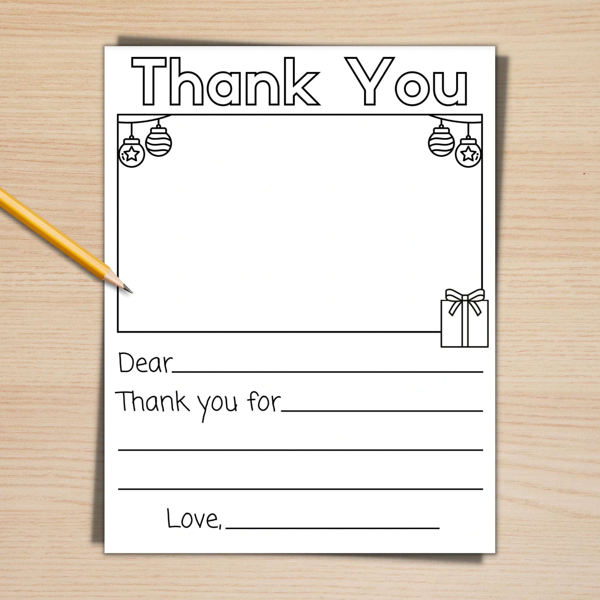 thank you note template printable