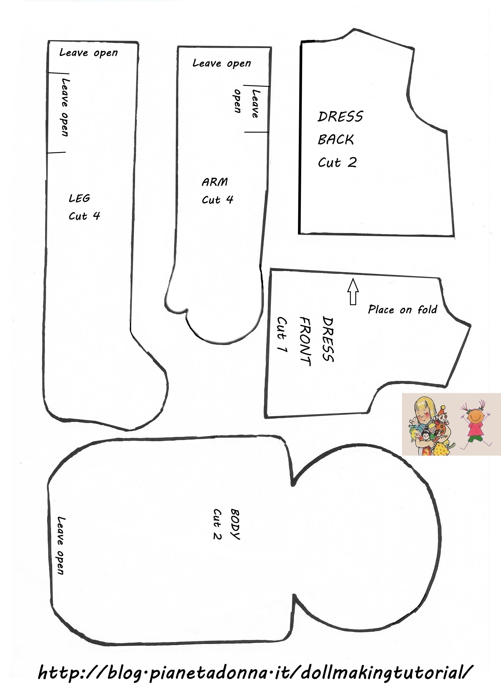 Cloth Doll Pattern Free Worksheets Library