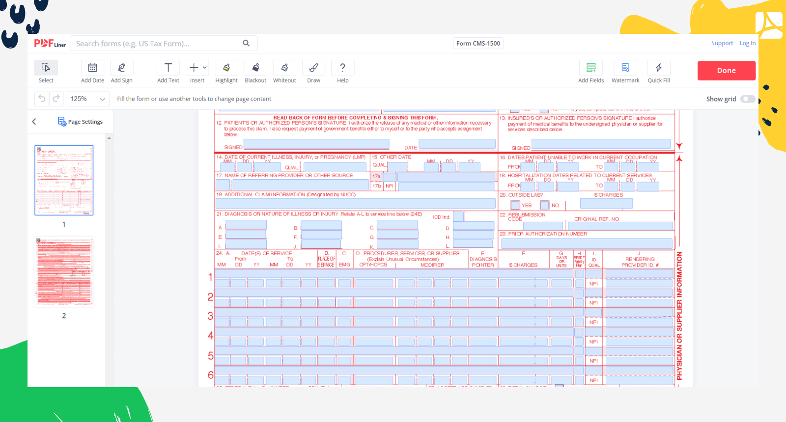cms 1500 printable form